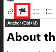 The flag icon can also be selected with the keyboard shortcut control plus m.