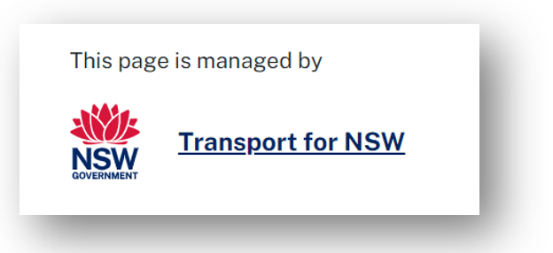 This page is managed by Transport for NSW.